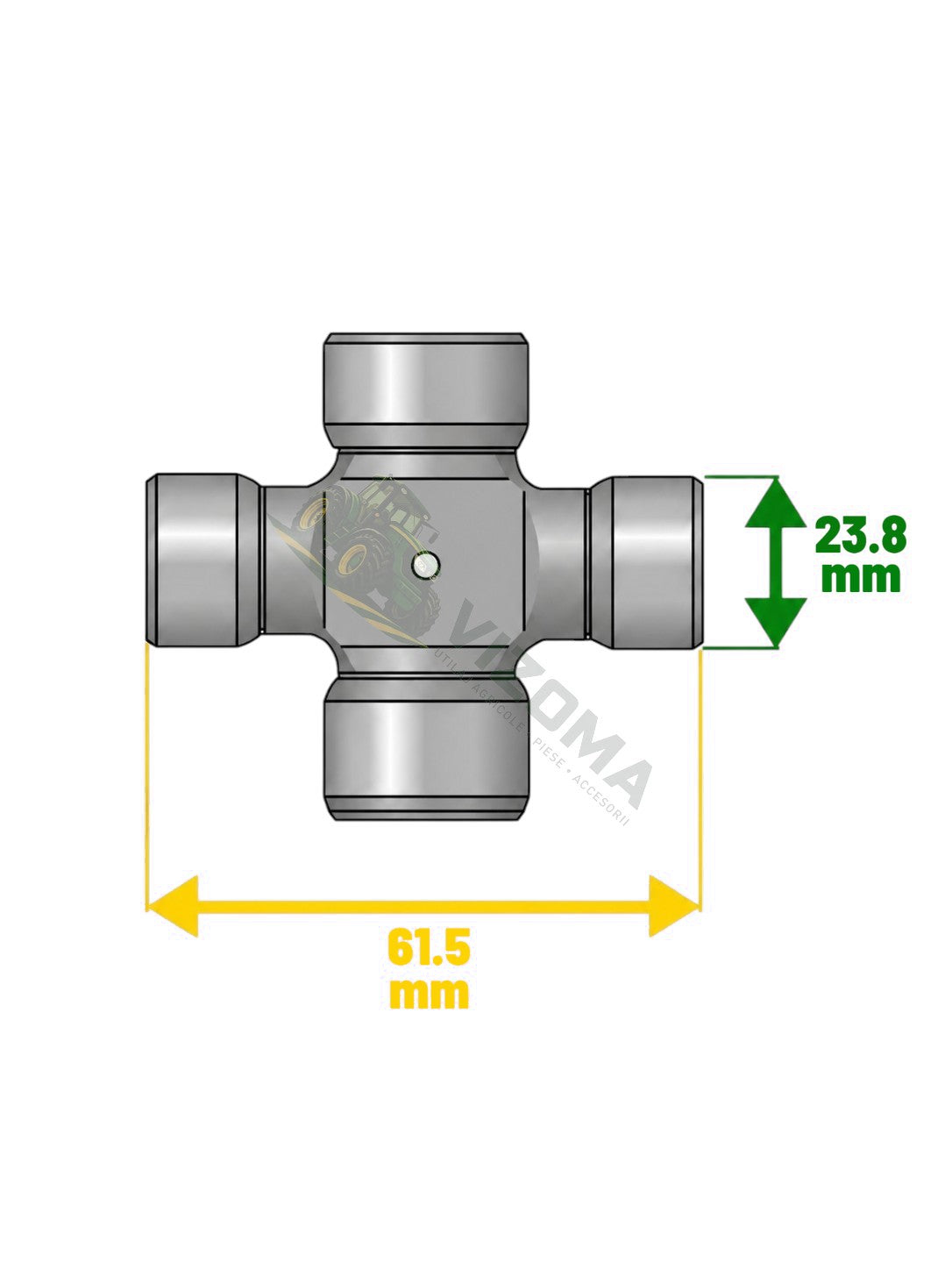 Cruce 23,8/61,5, schemă cu dimensiuni și watermark VIZOMA