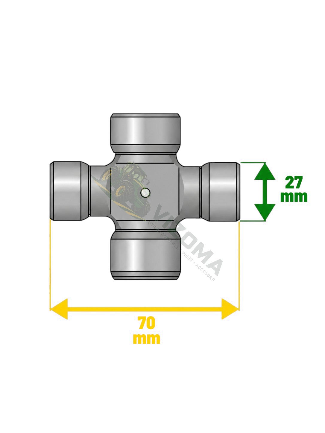 Cruce 27/70, schemă cu dimensiuni și watermark VIZOMA